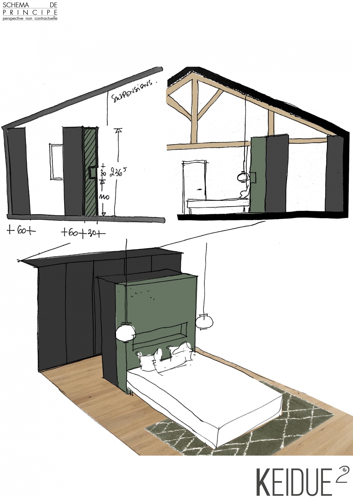 Rnovation intrieure Maison : croquis chambre