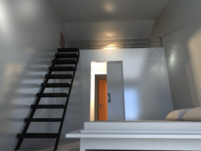 Am�nagement Int�rieur d'un garage : Vue de la mezzanine-chambre.