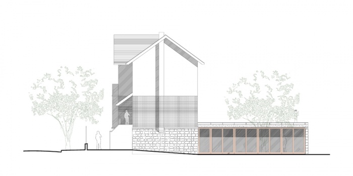 Restructuration et extension d'un pavillon de 1930 : 2008-04-dubois_facade