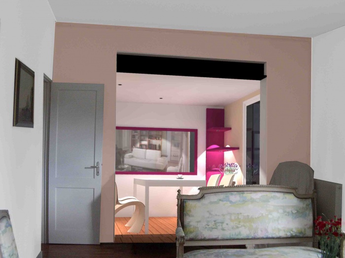 R�novation d'une cuisine : cr�ation d\'une ouverture S�jour-cusine