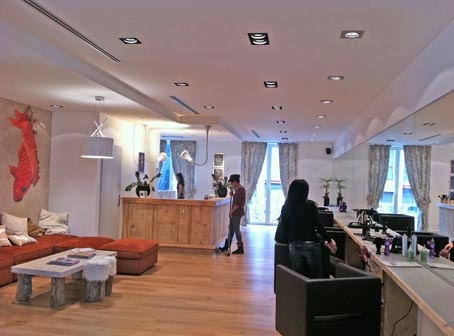 Coneption d'un Salon de coiffure : Vue sur poste de coiffage