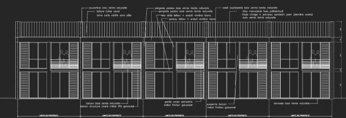 5 maisons en bande dans une arne prive : fac N