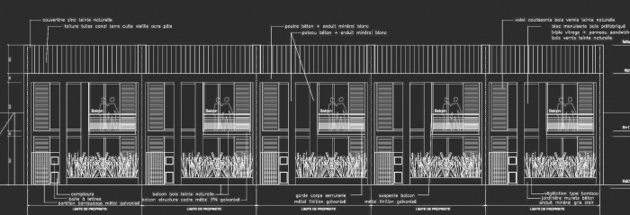 5 maisons en bande dans une arne prive : fac S