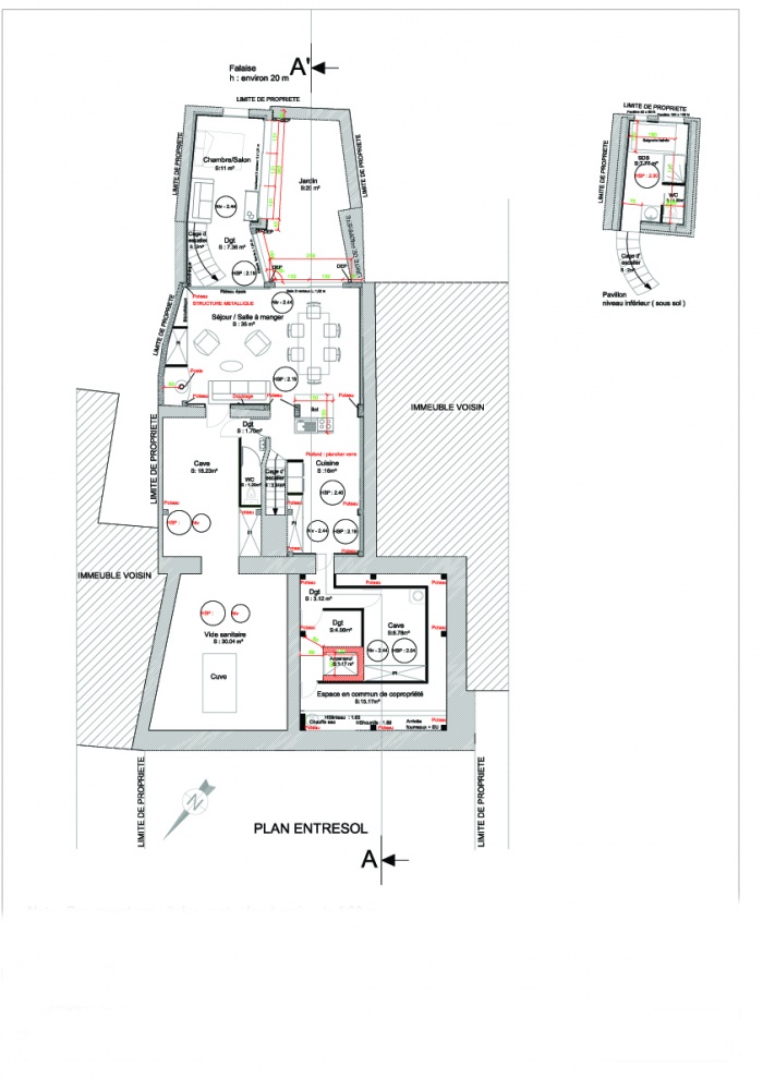 Extension d'un logement : Plan entresol projet 