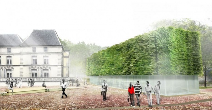 Les tenues forestires : l'un des pavillons, entre architecture et paysage