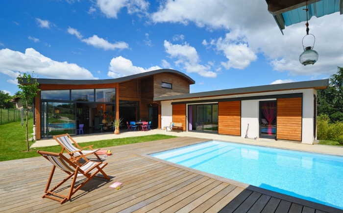 Maison contemporaine bois & bton 