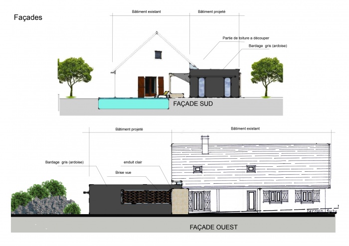 Cr�ation d'un POOL HOUSE : Facacdes